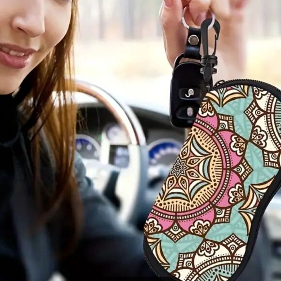 Sunglasses case portable neoprene zipper case  safety eyeglasses box with clip - Picture 6 of 13